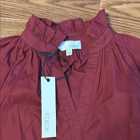 Pinch Maroon Ruffle Neck Dress - Picture 2 of 9